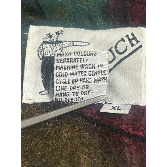 Vintage Goouch Abstract Art Short Sleeve Button Up Shirt Mens XL Multicolor Silk - Picture 14 of 15